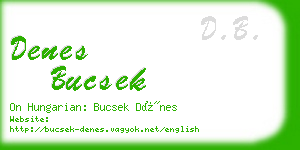 denes bucsek business card